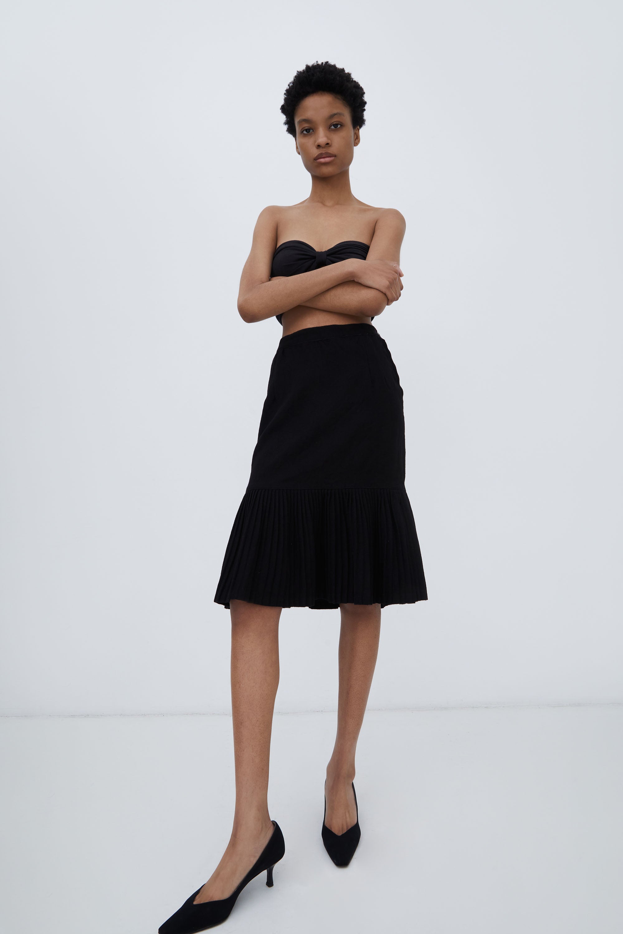 PLEATED WOOL SKIRT