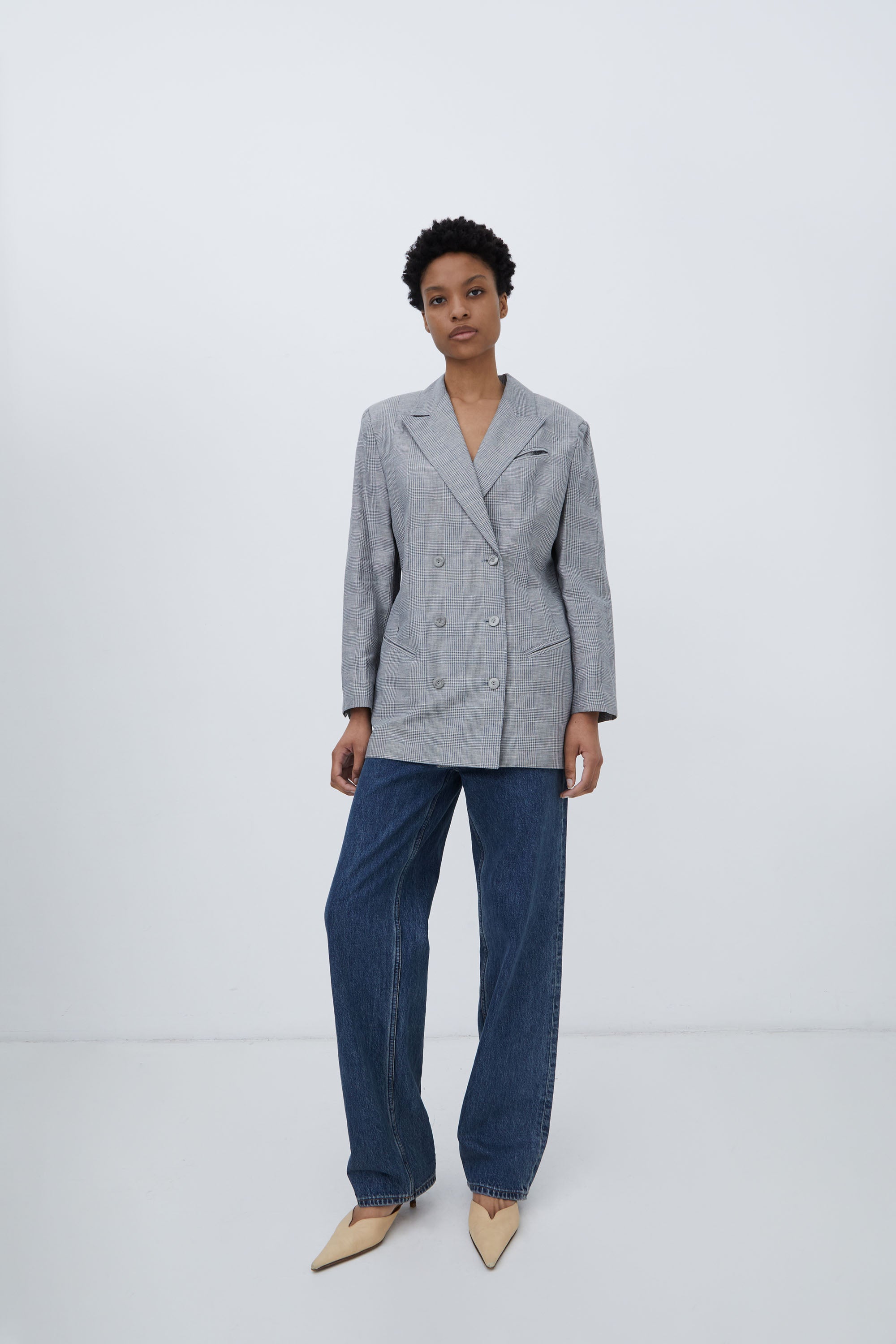 LINEN DOUBLE BREASTED BLAZER