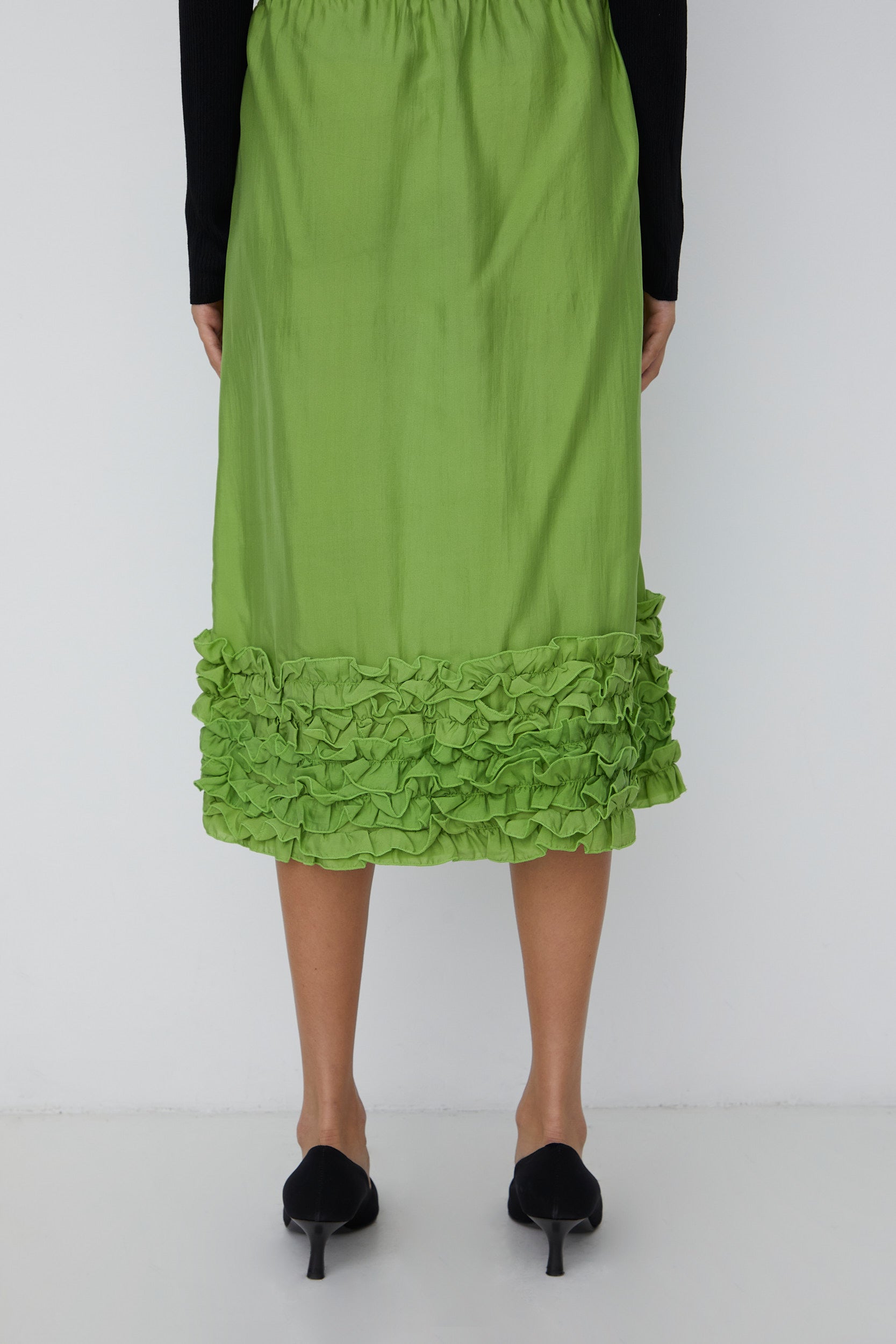 RUFFLED HEM SKIRT